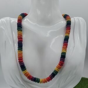 Rainbow Heishi Shell Necklace! 18 Inch N3631